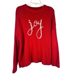 Wooden Ships Joy Red Sweater Long Sleeves Size S/M